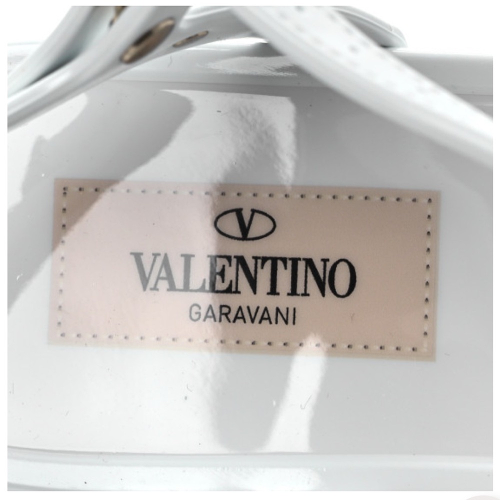 Valentino White Rubber Rockstud Sandals